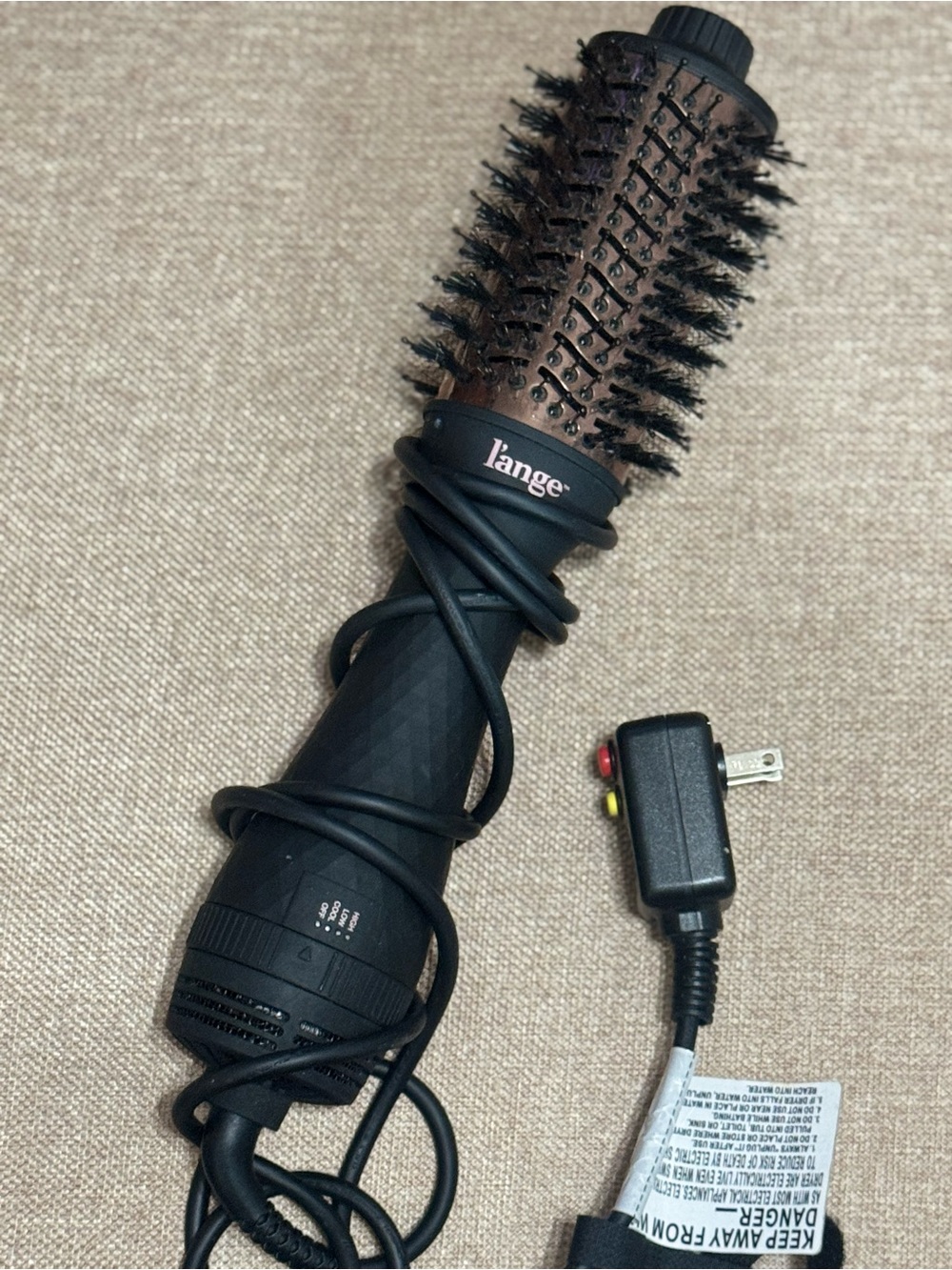L’ange Le Volume 2-in-1 Titanium Blow Dryer Brush AB0317 Black 60mm